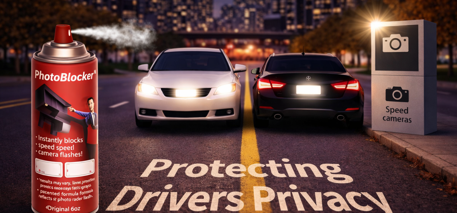 Avoid costly red light and speed camera tickets with PhotoBlocker spray